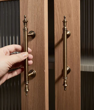 Load image into Gallery viewer, Mid-Century Retro Brass Pulls, French Antique Bronze Handles for Walnut Furniture, Drawers, Cabinets & Wardrobes