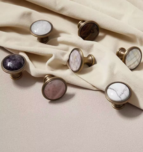 Load image into Gallery viewer, French Retro Crystal & Shell Small Drawer Knobs, Premium American Style Brass Mid-Century Handles for Cabinets & Wardrobes