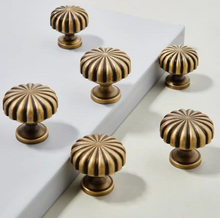 Load image into Gallery viewer, Creative Pumpkin Shape Antique Bronze Brass Knobs, French Mid-Century Cabinet Wardrobe Drawer Handles