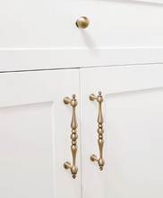 Load image into Gallery viewer, Vintage Antique Bronze Brass Round Knobs & Long Pulls, French Mid-Century Cabinet Wardrobe Drawer Handles