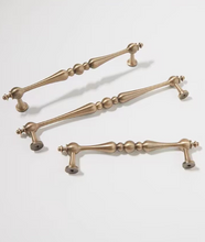 Load image into Gallery viewer, Vintage Antique Bronze Brass Round Knobs & Long Pulls, French Mid-Century Cabinet Wardrobe Drawer Handles