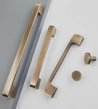 Load image into Gallery viewer, Mid-Century Long Brass Pulls | American Retro Antique Brass Cabinet & Wardrobe Handles