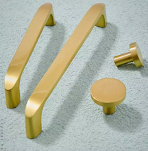 Load image into Gallery viewer, Nordic Minimalist Solid Brass Single Hole Knobs, Modern Luxury Gold Cabinet Drawer & Wardrobe Handles