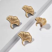 Load image into Gallery viewer, Ginkgo Leaf Antique Bronze Brass Knobs, Creative Vintage Drawer Pulls for Kids Room, Unique Cabinet & Wardrobe Handles