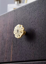 Load image into Gallery viewer, Premium Antique Bronze Lotus Leaf Brass Knobs, New Chinese Retro Single Hole Handles for Cabinets & Drawers