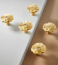 Load image into Gallery viewer, Premium Antique Bronze Lotus Leaf Brass Knobs, New Chinese Retro Single Hole Handles for Cabinets & Drawers