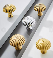 Load image into Gallery viewer, French Style Silver Pumpkin Brass Knobs, Modern Single Hole Handles for Cabinet, Drawer and Wardrobe