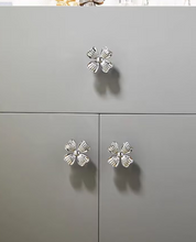 Load image into Gallery viewer, Silver Four-Leaf Clover Brass Handles, Modern Creative Knobs for Kids Cabinet, Drawer & Wardrobe