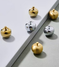Load image into Gallery viewer, Brass Apple Single Hole Knobs, Cute Nordic French Handles for Kids Wooden Cabinet & Drawer
