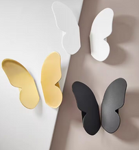Load image into Gallery viewer, Nordic Butterfly Brass Self-Adhesive Handles, No Punch Black & White Sticky Knobs for Drawer & Wardrobe