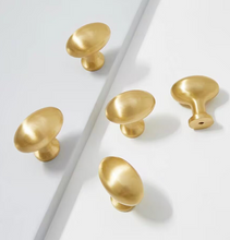 Load image into Gallery viewer, Gold Pigeon Egg Brass Knobs, French Vintage Small Handles for Cabinet, Drawer & Wardrobe