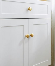 Load image into Gallery viewer, French Minimalist Gold Brass Button Knobs, Single Hole Luxury Handles for Cabinet & Drawer