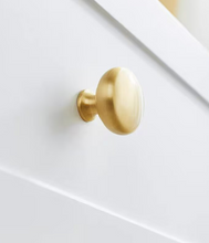 Load image into Gallery viewer, French Minimalist Gold Brass Button Knobs, Single Hole Luxury Handles for Cabinet & Drawer