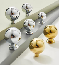 Load image into Gallery viewer, Silver Round Brass Knobs, French American Style Handles for Cabinet, Drawer and Wardrobe