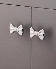 Load image into Gallery viewer, Silver French Bowknot Brass Knobs, Cute Handles for Cabinet, Drawer & Kids Wardrobe