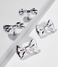 Load image into Gallery viewer, Silver French Bowknot Brass Knobs, Cute Handles for Cabinet, Drawer & Kids Wardrobe