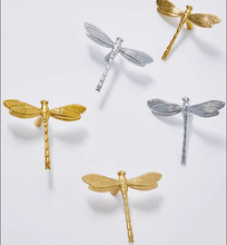 Load image into Gallery viewer, Gold Dragonfly Brass Knobs, Unique Luxury Handles for Cabinet, Drawer and Wine Cabinet