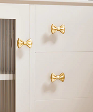 Load image into Gallery viewer, Gold Cartoon Bow Brass Knobs, French Creative Handles for Kids Cabinet & Wardrobe