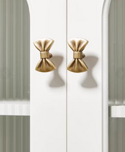 Load image into Gallery viewer, Antique brass French Bow Brass Knobs, Cute Handles for Cabinet, Drawer & Kids Wardrobe