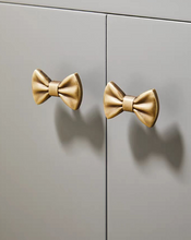 Load image into Gallery viewer, Antique brass French Bow Brass Knobs, Cute Handles for Cabinet, Drawer & Kids Wardrobe