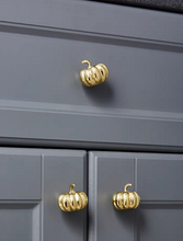 Load image into Gallery viewer, Gold Pumpkin Brass Knobs, Cute Luxury Handles for Cabinet, Drawer and Bedside Table