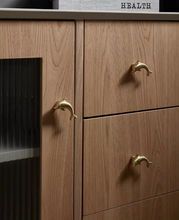 Load image into Gallery viewer, Dolphin & Wave Brass Knobs, Silver & Bronze Handles for Kids Cabinet, Drawer and Shoe Cabinet