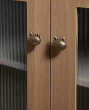 Load image into Gallery viewer, Cat & Fish Brass Knobs, Silver & Bronze Cute Handles for Kids Cabinet, Drawer and Shoe Cabinet
