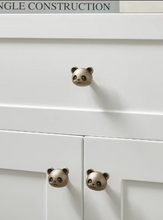 Load image into Gallery viewer, Antique brass & Silver Panda Brass Knobs, Lovely Animal Handles for Cabinet, Drawer & Kids Furniture