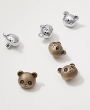 Load image into Gallery viewer, Antique brass & Silver Panda Brass Knobs, Lovely Animal Handles for Cabinet, Drawer & Kids Furniture