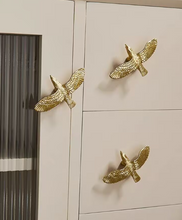 Load image into Gallery viewer, Gold Eagle Brass Knobs, Lovely Animal Handles for Cabinet and Kids Furniture