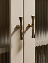 Load image into Gallery viewer, Antique Bronze T Shape Brass Handles, Mid Century French Single Hole Pulls for Cabinet and Wardrobe