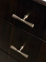 Load image into Gallery viewer, Antique Bronze T Shape Brass Handles, Mid Century French Single Hole Pulls for Cabinet and Wardrobe