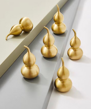 Load image into Gallery viewer, Gold Gourd Shaped Brass Knobs, Chinese Style Single Hole Handles for Cabinet & Wardrobe