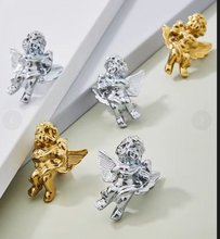 Load image into Gallery viewer, Gold Angel Brass Knobs, Elegant Nordic Single Hole Handles for Cabinet and Wardrobe Drawers