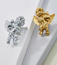 Load image into Gallery viewer, Gold Angel Brass Knobs, Elegant Nordic Single Hole Handles for Cabinet and Wardrobe Drawers