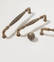 Load image into Gallery viewer, Mid Century French Antique Bronze Long Brass Handles, European Retro Pulls for Cabinet, Drawer, Wardrobe & Shoe Storage