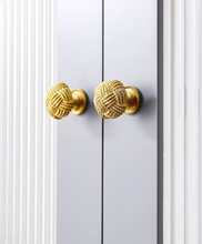 Load image into Gallery viewer, Luxury Gold Brass Single Hole Knobs, Elegant French European Small Handles for Cabinets, Drawers, Wardrobes and Shoe Cabinets