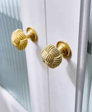 Load image into Gallery viewer, Luxury Gold Brass Single Hole Knobs, Elegant French European Small Handles for Cabinets, Drawers, Wardrobes and Shoe Cabinets