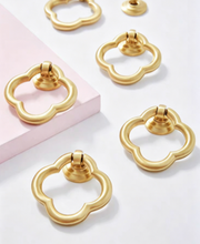 Load image into Gallery viewer, Mid Century Luxury Gold Brass Pulls, Retro Minimalist Handles for Cabinets, Drawers and Wardrobes