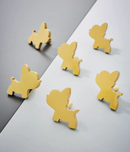 Load image into Gallery viewer, Gold Puppy Shape Brass Knobs, Lovely Minimalist Animal Handles for Children's Room Drawers and Cabinets