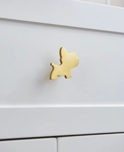 Load image into Gallery viewer, Gold Puppy Shape Brass Knobs, Lovely Minimalist Animal Handles for Children's Room Drawers and Cabinets