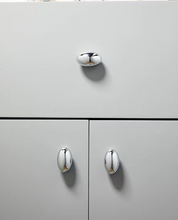 Load image into Gallery viewer, Minimalist Silver Pigeon Egg Brass Knobs, French Single Hole Handles for Kitchen Cabinet, Wardrobe and Drawer