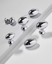 Load image into Gallery viewer, Minimalist Silver Pigeon Egg Brass Knobs, French Single Hole Handles for Kitchen Cabinet, Wardrobe and Drawer