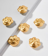 Load image into Gallery viewer, Cartoon Cat Paw Brass Knobs, Lovely Single Hole Handles for Children’s Wardrobe, Drawer and Shoe Cabinet