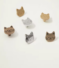 Load image into Gallery viewer, Gold & Silver Cartoon Cat Brass Knobs, Lovely Animal Small Handles for Children’s Wardrobes, Drawers and Cabinets