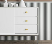 Load image into Gallery viewer, Nordic Light Luxury Solid Brass Crown Knobs, Niche Single Hole Small Handles for Chest of Drawers and Furniture