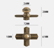 Load image into Gallery viewer, Vintage French Cabinet Pulls, Antique Bronze Aged Handles for Wabi‑Sabi Style Furniture Drawers