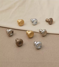 Load image into Gallery viewer, French Silver Round Single‑Hole Small Brass Pulls, Modern Minimalist High‑End Mid‑Century Handles for Cabinet and Wardrobe Doors