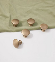 Load image into Gallery viewer, Single Hole Solid Brass Knobs, French Vintage Aged Bronze Minimalist Cabinet Handles for Kitchen Wardrobe Shoe Cabinet
