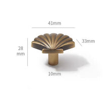 Load image into Gallery viewer, Creative Shell Brass Cabinet Pulls, New Chinese Mid-Century Retro Kids Wardrobe Drawer Handles